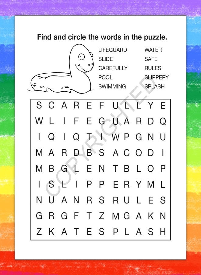 ZOCO - Swim & Pool Safety Coloring & Activity Book for Kids (25 Bulk Pack, Without Crayons) - Water Safety & Drowning Prevention - Image 5